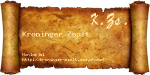 Kroninger Zsolt névjegykártya