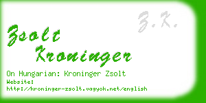 zsolt kroninger business card